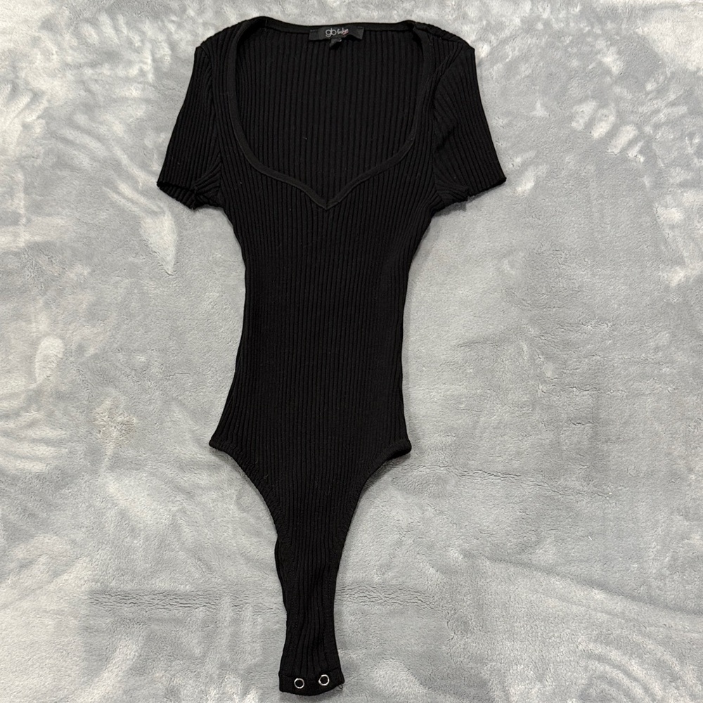 Oh Polly Black Ribbed Bodysuit